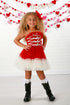 Profiterole Holiday Tulle Dress – Red & Ivory Ribbon Lace Dress 12M-14